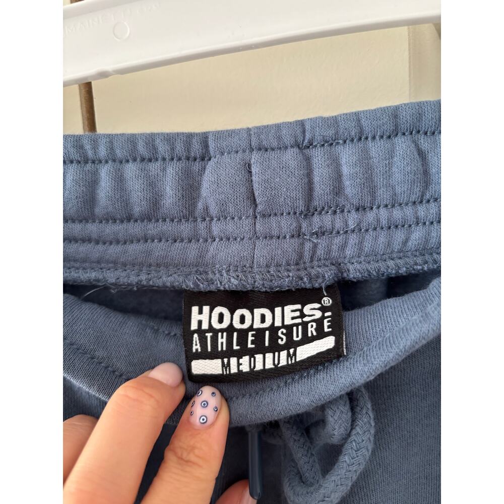 Hoodies Athleisure Blue Jogger Sweatpants Men’s Medium Drawstring Zip Pocket - Picture 3 of 7